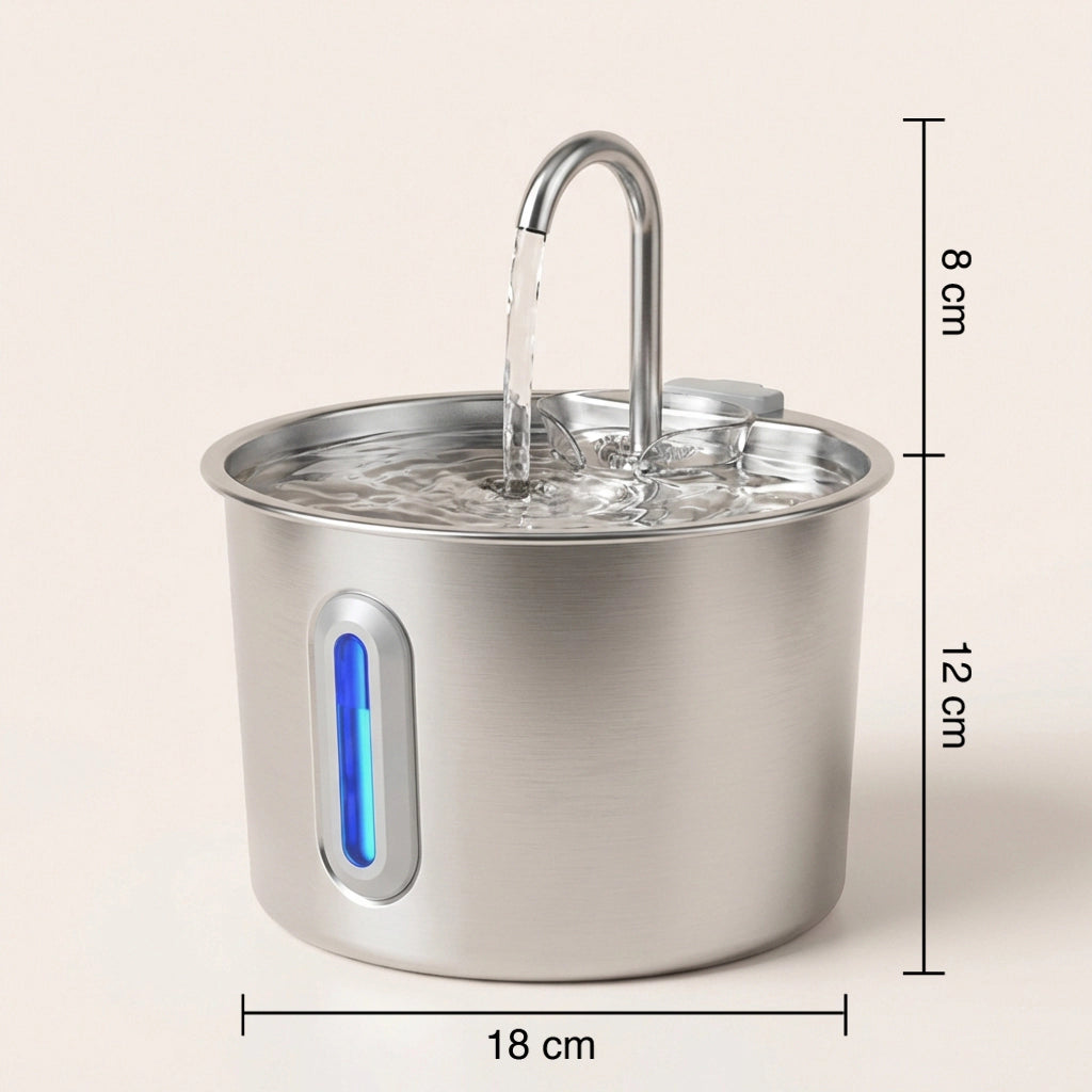 PawTools® AquaFlow - RVS Drinkfontein voor Katten
